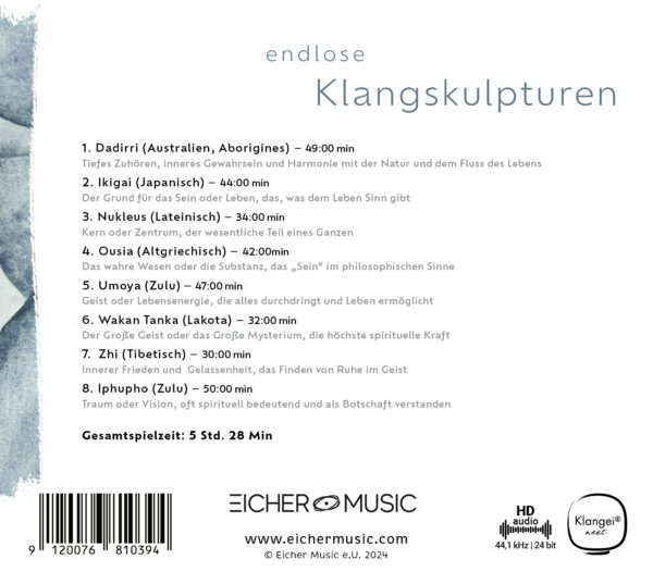 ESSENZ Klangkarte Johannes J. Kronegger Liegekonzerte Album Musik für Meditation und Entspannung Klangkunst PANArt Hang spirituelle Musik Klangskulpturen